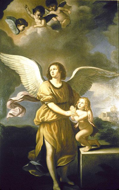 Эскиз для тату ангел и дитя