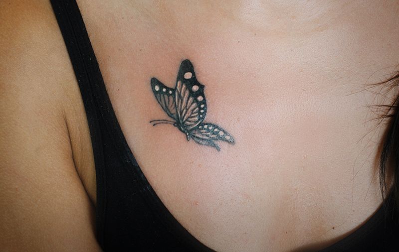 Татуировка небольшая бабочка