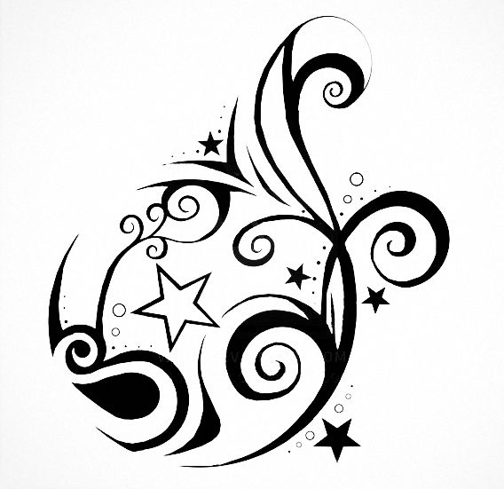 Эскиз татуировки узора со звездами