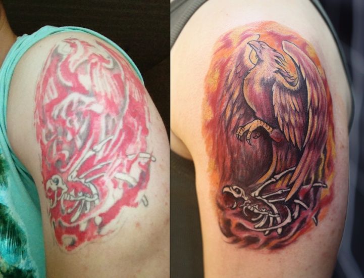 Реставрация татуировки орёл