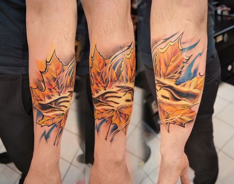 Татуировка листья