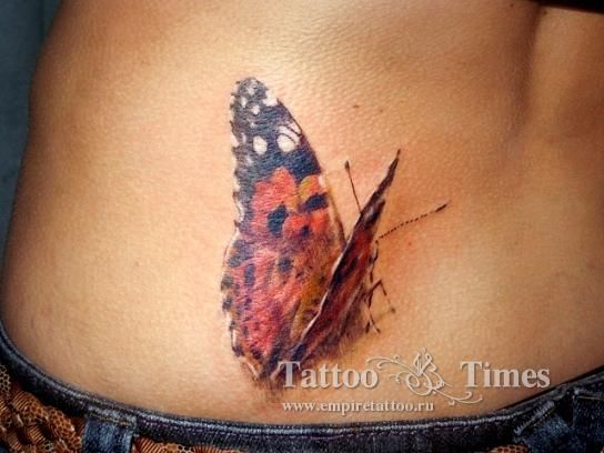 Маленкая татуировка бабочка-шоколадница