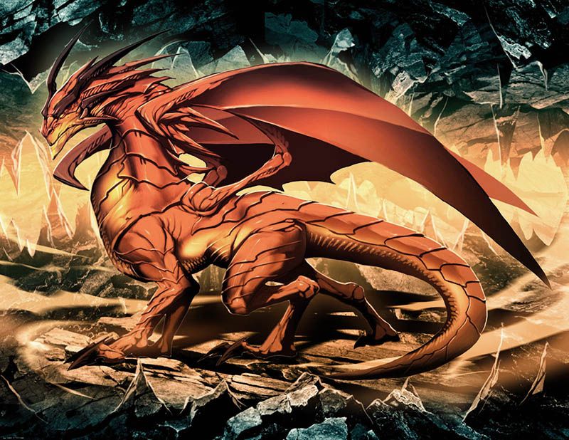 Эскиз тату красного дракона