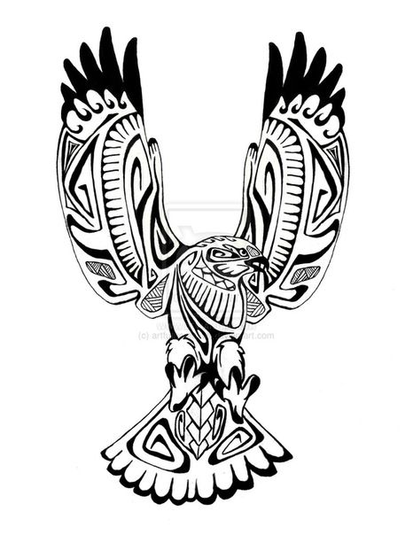 Эскиз татуировки Полинезия Орел