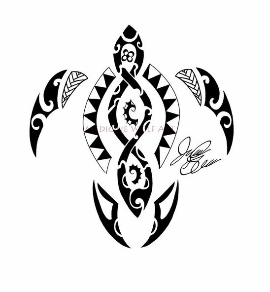 Эскиз татуировки Полинезия Черепаха