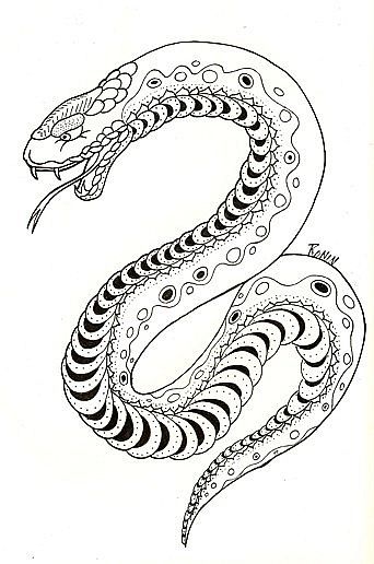 Эскиз татуировки змея