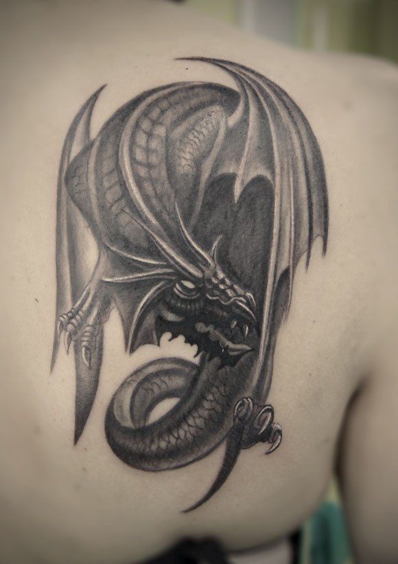 Эскизы тату для мужчин дракон на грудине