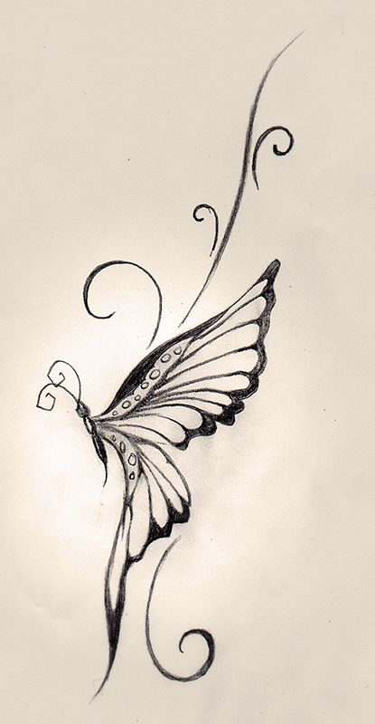 Эскиз татуировки бабочка узор