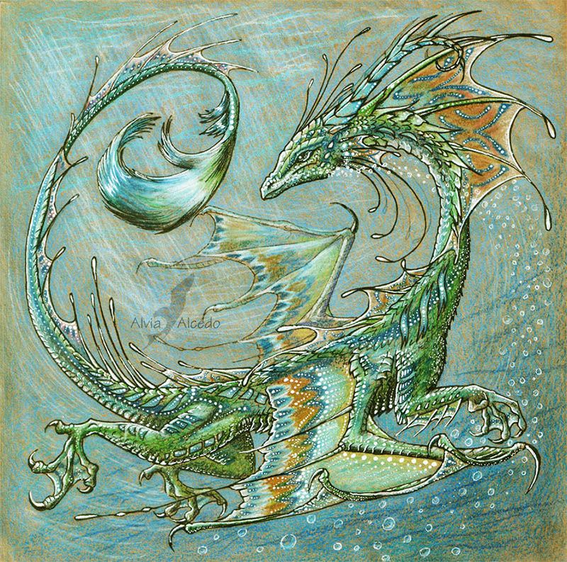 Татуировка дракона серфингиста - эскиз