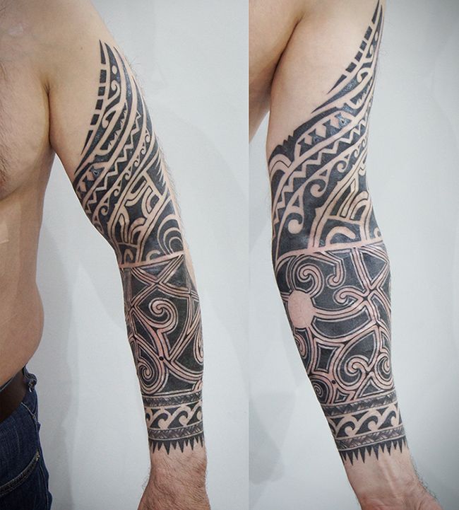 Татуировка рукав полинезия