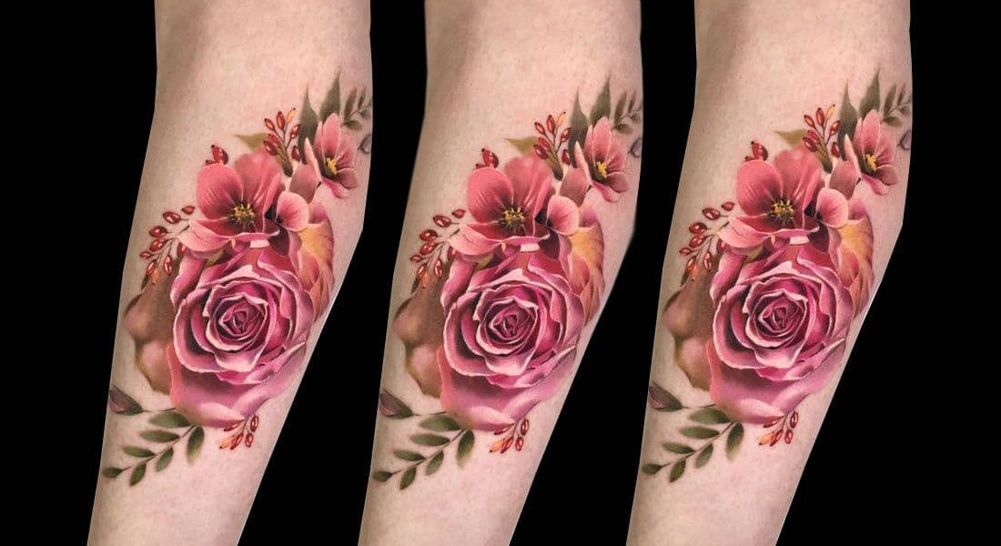 Татуировки цветы: значение и 2 425 фото и эскизов