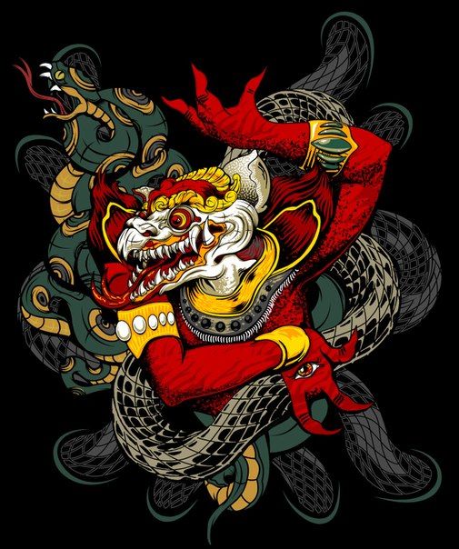 Эскиз дракон и змеи