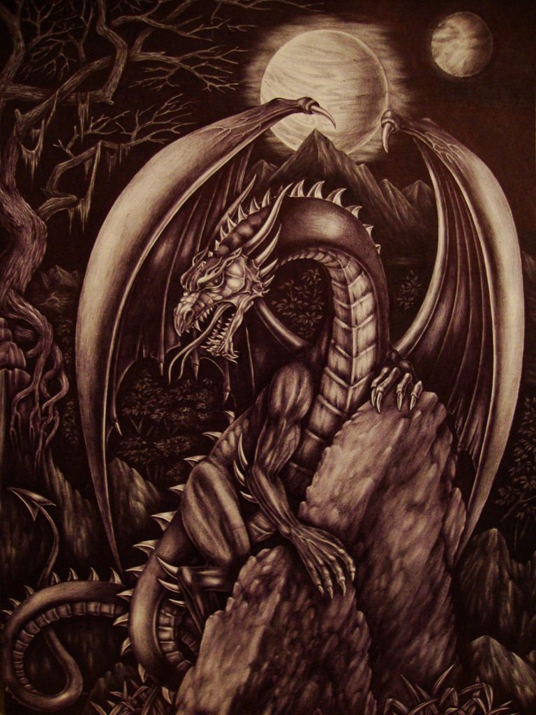 Авторский эскиз тату дракон