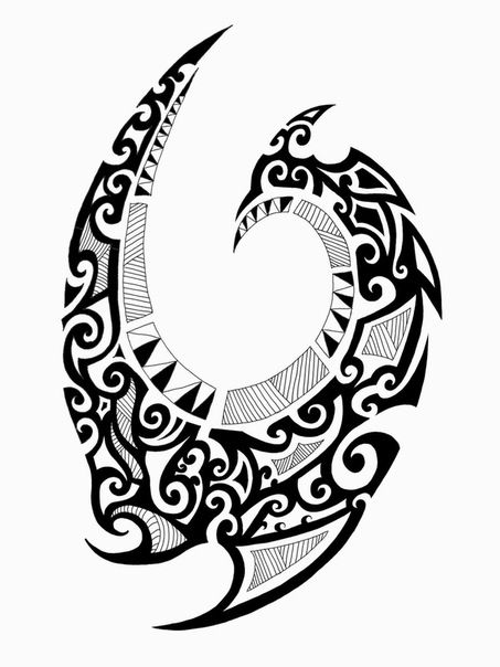 Эскиз тату полинезийский орнамент