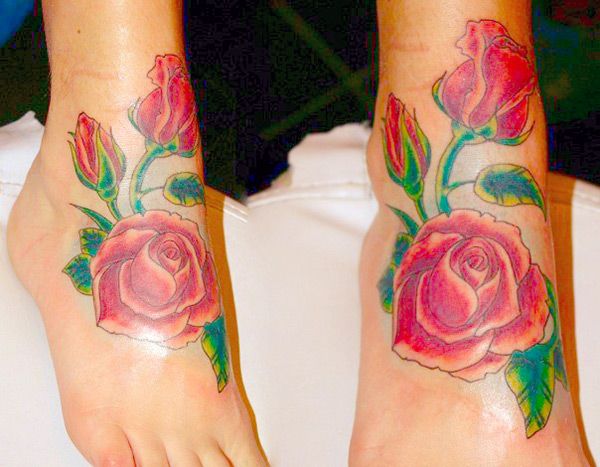 Татуировка на ноге Роза