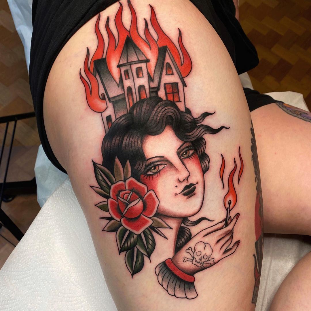 татуировка огонь или пламя