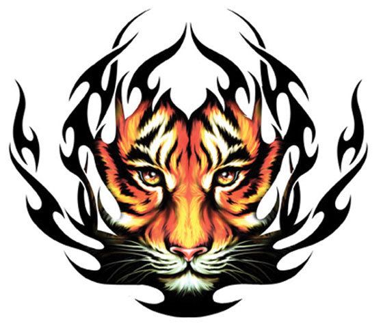 Женская тату тигр