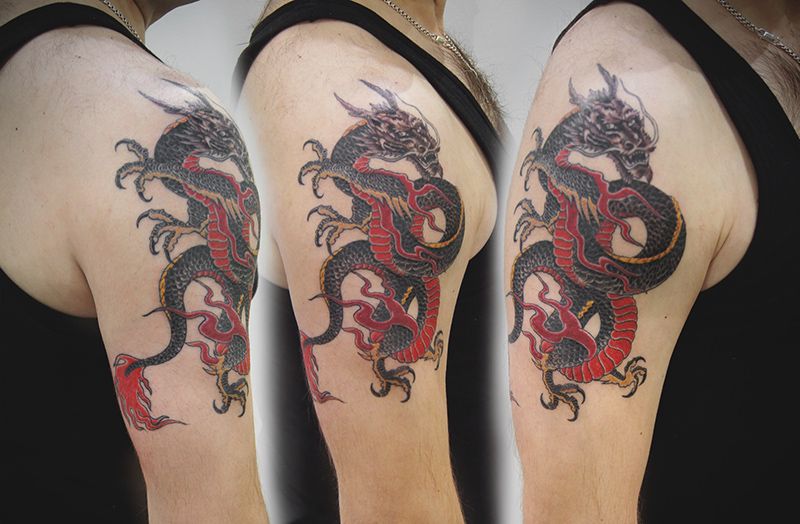 Татуировка классический китайский дракон