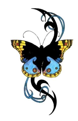 Эскиз бабочка с узором трайбл