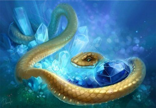 Эскиз татуировки золотой змеи