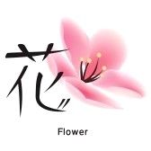 Иероглиф с цветком сакуры