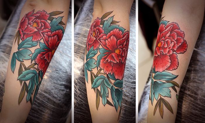 Татуировка хризантемы в японском стиле