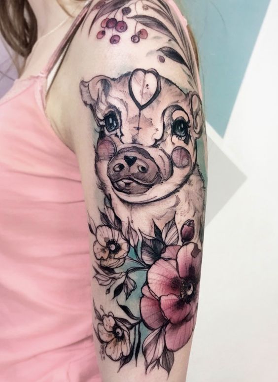 татуировка свинья