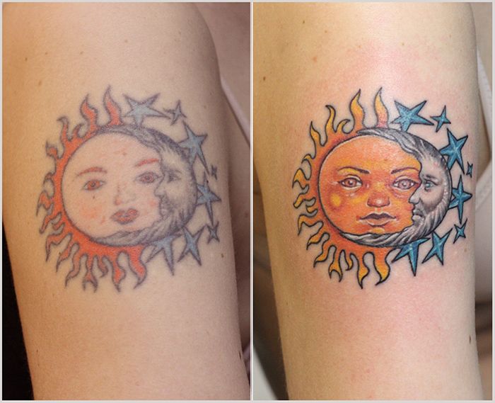 Обновление татуировки Солнце и Луна