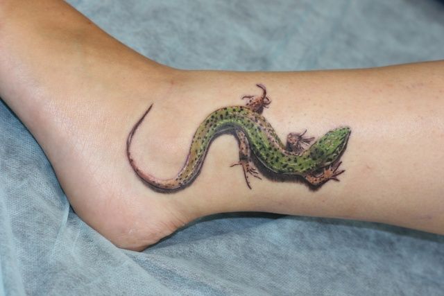 татуировка ящерица в реализме