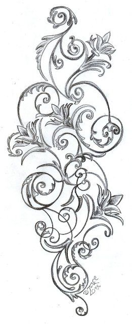 Женская татуировка цветы орнамент