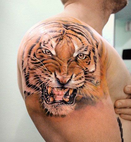 Татуировка цветной тигр
