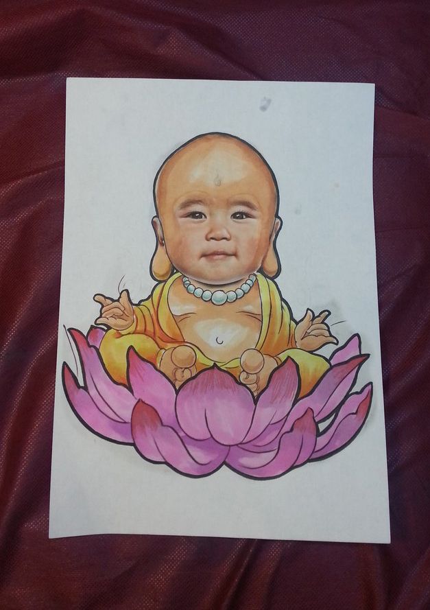 Эскиз татуировки Маленький Будда