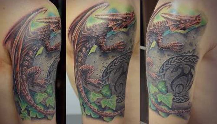 Татуировка "Дракон на плече"