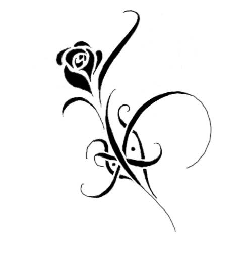 Эскиз татуировки узора в виде розы