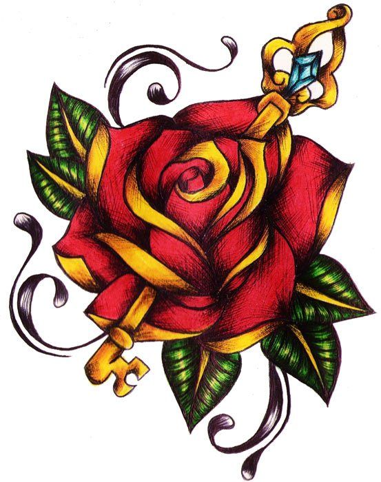 Женская тату роза