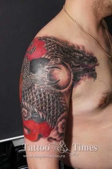 Татуировка дракон с жемчужиной