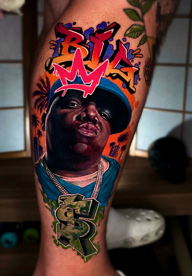 Тату портет Ноториус Биг