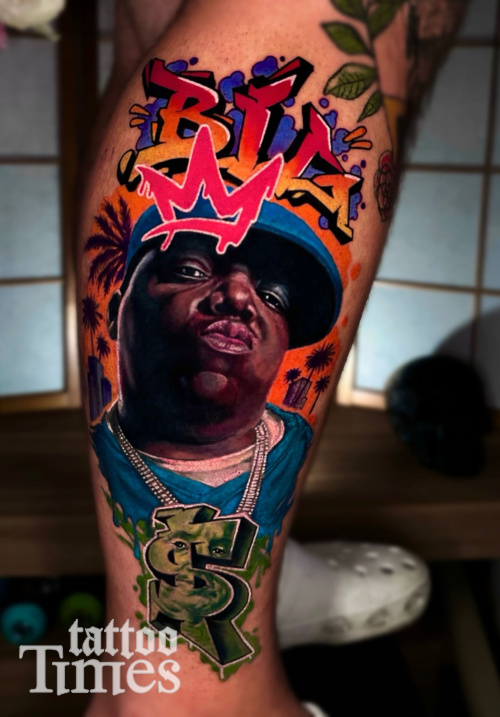 Тату портет Ноториус Биг