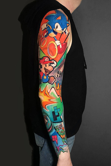 Тату рукав по видеоиграм