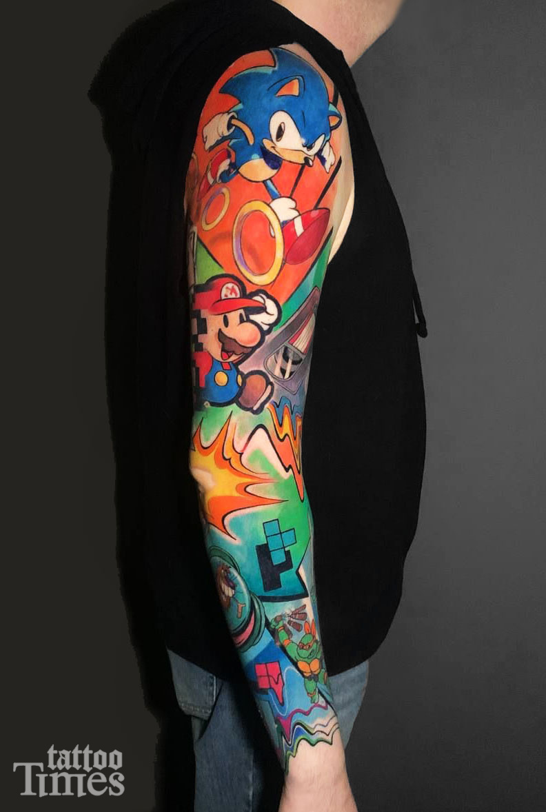 Тату рукав по видеоиграм