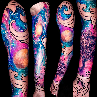 Татуировка рукав космос 