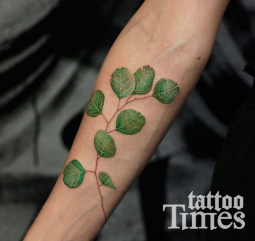 Тату растение на руке