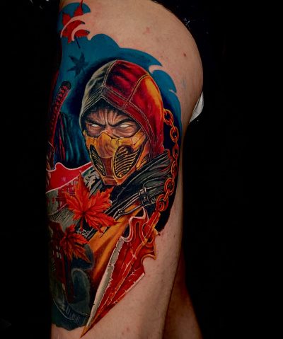 Тату скорпион из мортал комбат