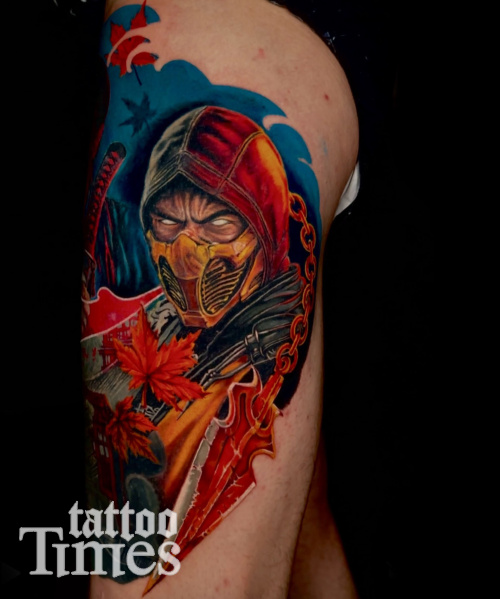 Тату скорпион из мортал комбат