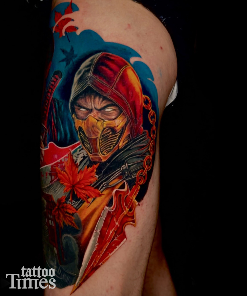 Тату скорпион из мортал комбат