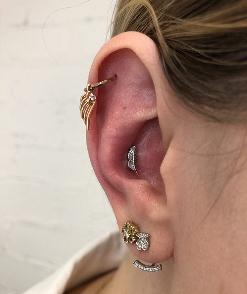 Пирсинг хряща уха 1