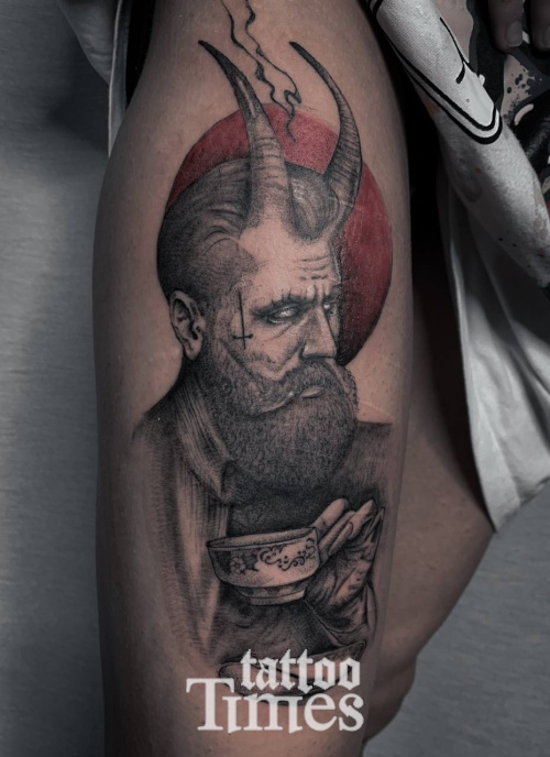 Тату портрет чёрта