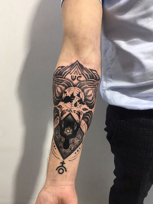 Тату будда и мандала