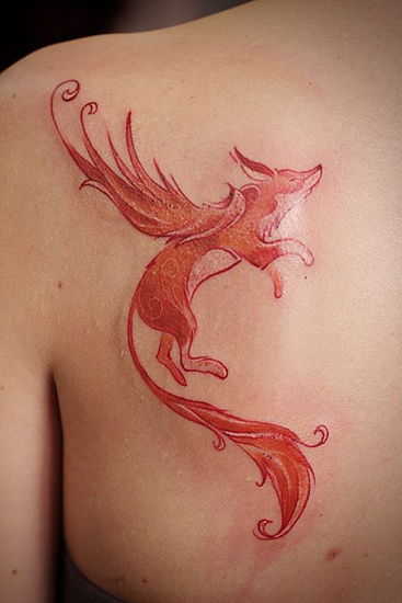 Татуировка летающая лиса