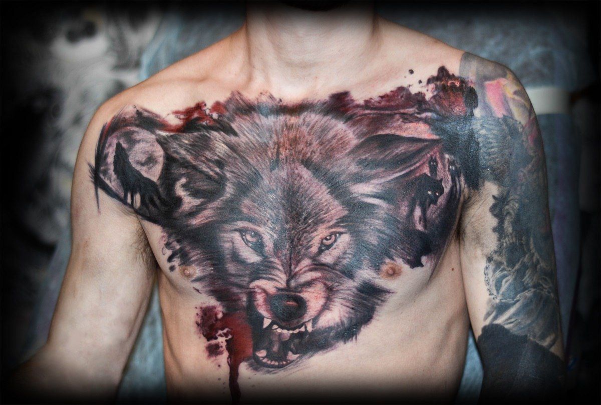 татуировка волк